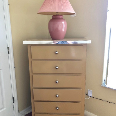 Tall slender Lacquer Chest of Drawers
