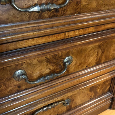 Drexel Heritage Walnut Burl 5-section China/Display Unit - (3 @ 31W 18D 76H, 2 @ 20W 18D 76H)
	Priced by section: $95 - $125- $175 - $125...