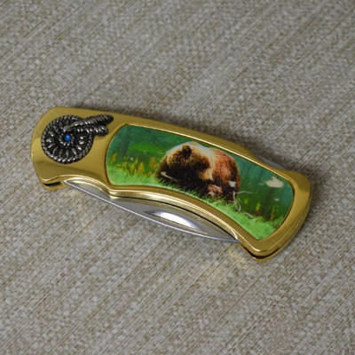 Kodiak Grizzly Bear Commemorative Folding Knife