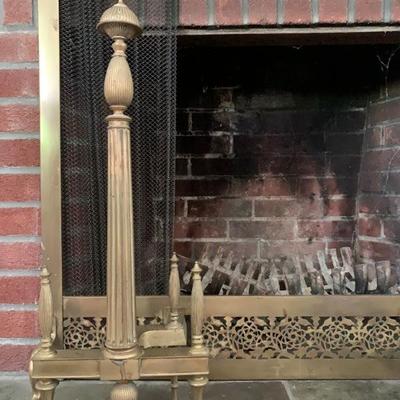 Andirons and Fireplace Screen