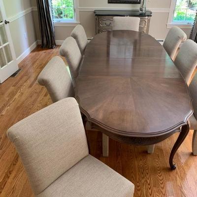 Dining Table with 8 Chairs and 3 Leaves