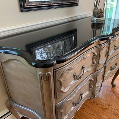 Antique Sideboard with Modern Paint and Custom Marble Top