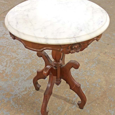 Walnut Victorian Carved Marble Top Parlor Table
Auction Estimate $100-$200 – Located Inside
