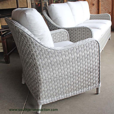 NEW 2 Piece Off White All Season All Weather Wicker Sofa and Chair with Cushions
Auction Estimate $300-$600 – Located Inside
