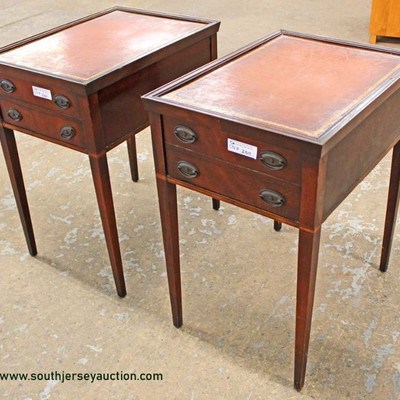 PAIR of Leather Top One Drawer Lamp Tables
Auction Estimate $50-$100 – Located Inside
