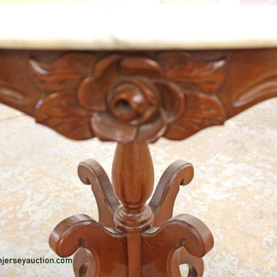 Walnut Victorian Carved Marble Top Parlor Table
Auction Estimate $100-$200 – Located Inside
