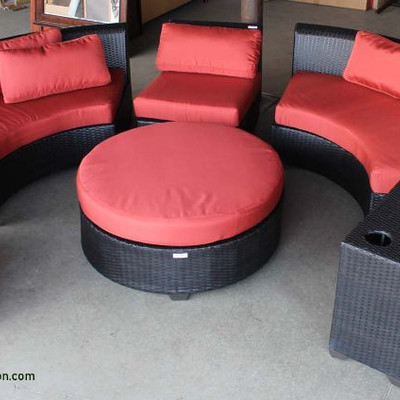 AWESOME NEW All Season All Weather 6 Piece Circular Sofa with Beverage Cup Holders and Round Ottoman with Cushions
Auction Estimate...