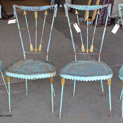 SET of 4 VINTAGE Metal Decorator Painted Kitchen Chairs
Auction Estimate $100-$300 â€“ Located Inside
