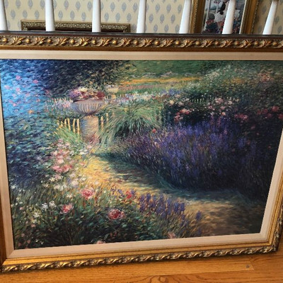 CH073: Garden Pathway framed giclee oil on canvas Local Pickup https://www.ebay.com/itm/123821550019