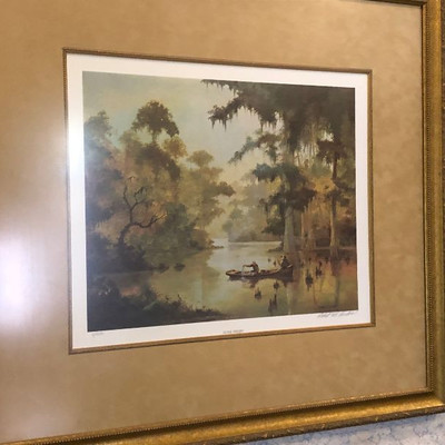 CH113: Robert Rucker Hand Side Gone Fishin' Framed Lithograph Local Pickup https://www.ebay.com/itm/123821478647