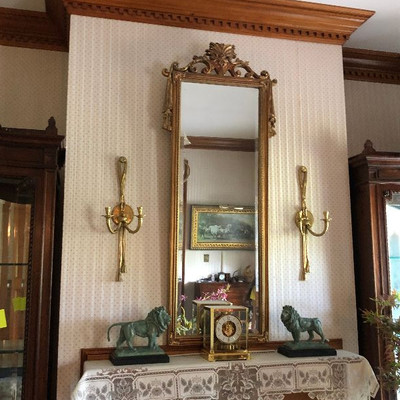 CH145: Antique Gold Gilt Mirror and Wall Sconces Local Pickup https://www.ebay.com/itm/113804176962