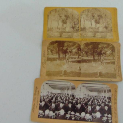 3 Stereo View Cards Civil War Veterans