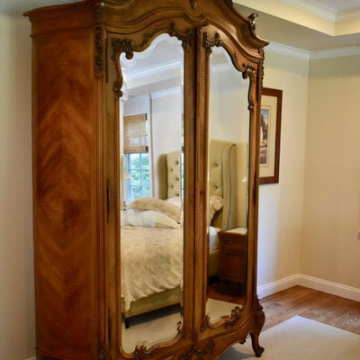 Louis XV style mirrored armoire