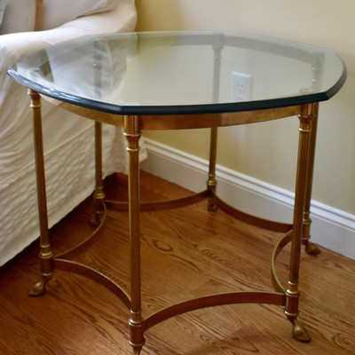 Second brass and glass occasional table
