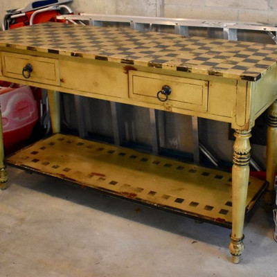 Painted table with 2 drawers