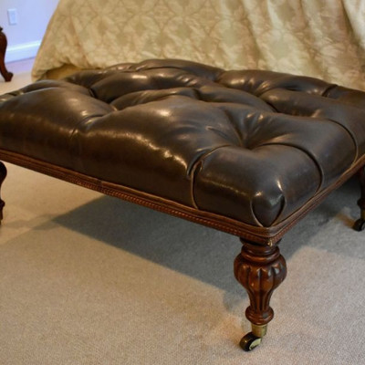 Leather ottoman
