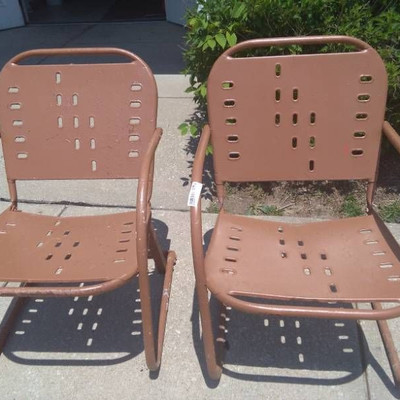 Vintage Metal Lawn Chair Set