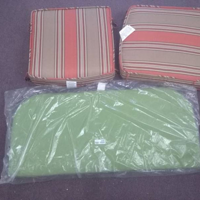 Outdoor Bench and Chair Cushions Lot