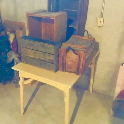 Crates and Table Lot