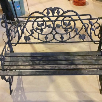 Two Iron Park Benches