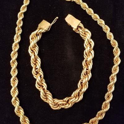14K Gold Bracelet and Necklace   