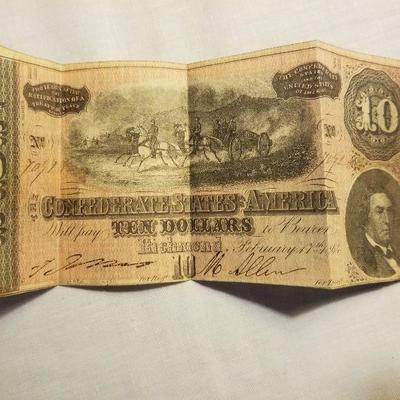Confederate $10 Note   