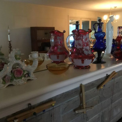 Dresden Candle Holders, Murano Glass, Cut -to Clear