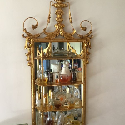 Gilded Gold Mirror with Shelves