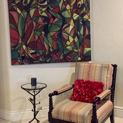 Oil on Canvas, antique Chair