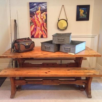 Harvest Table with 2 Benches & New Fishing Gear