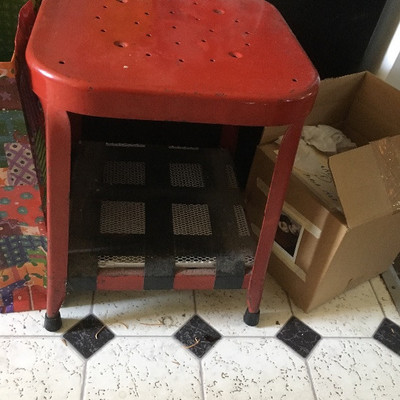 Old metal stool