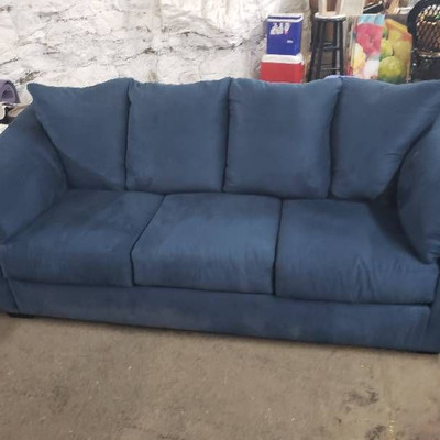 Excellent Blue Microfiber Couch