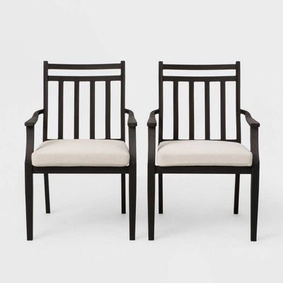 Fairmont 2pk Metal Patio Dining Chairs - Linen - T ...
