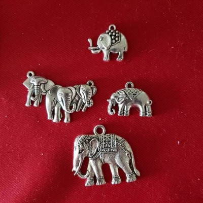 Lot of 4 Different Elephant Necklace Pendents
