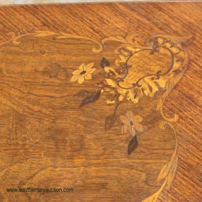  BEAUTIFUL French Style Burl Mahogany and Inlaid Carved Flip Top Extension Table

Auction Estimate $200-$400 â€“ Located Inside 