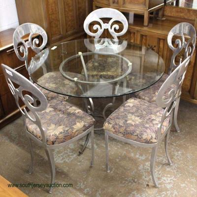  Modern Design 5 Piece Kitchen Set with Aircraft Aluminum Style Chairs â€“ Very Cool

Auction Estimate $300-$600 â€“ Located Inside 