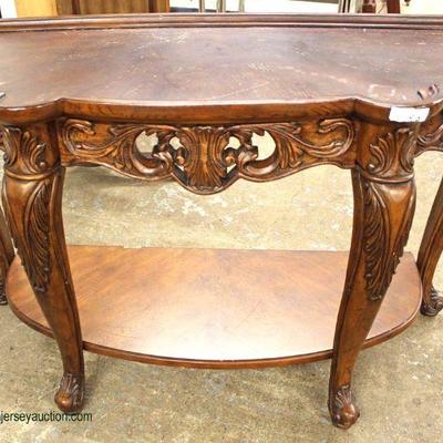  SOLID Mahogany Country French Scalloped Front Console

Auction Estimate $100-$300 â€“ Located Inside 