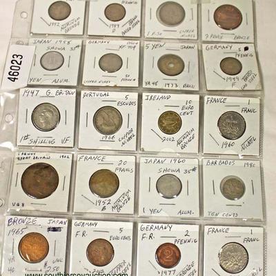  Sheet of 20 Foreign Coins

Auction Estimate $10-$20 â€“Located Inside 