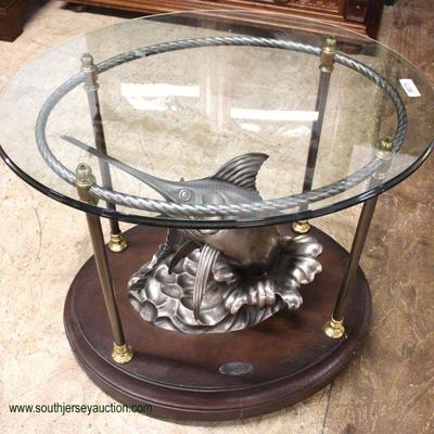  VERY NICE Nautical Limited Edition â€œHemingwayâ€ Sword Fish Glass Top Lamp Table

Auction Estimate $200-$400 â€“ Located Inside 