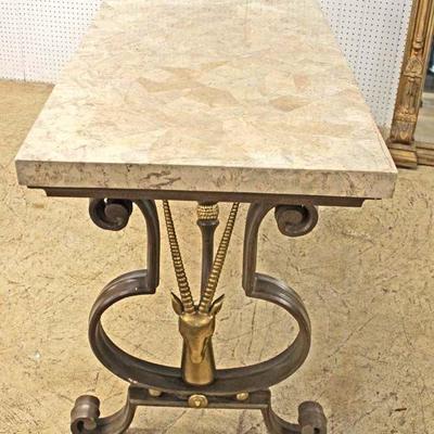  Decorator Culture Marble Metal and Bronze Base Sofa Table with Antelope Head Sides

In the Manner of Maitland Smith Furniture

Auction...