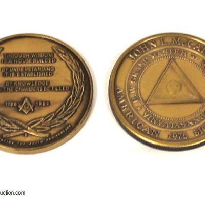  Whitehall Tavern Freemason Coin and The Grand Lodge of F.&A.M. of Pennsylvania Freemason Coin

Auction Estimate $10-$20 â€“ Located Inside 