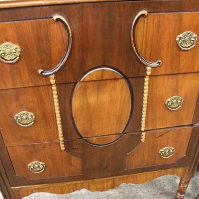  Walnut 2 Tone Depression High Chest and Low Chest with Mirror

Auction Estimate $300-$600 â€“ Located Inside 