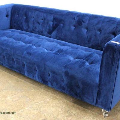  NEW Even Arm Chesterfield Style Blue Velour Sofa with Clear Feet

Auction Estimate $100-$300 â€“ Located Inside 