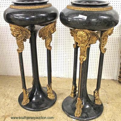  PAIR of Laminated Marble with Lion Head Carved Column Pedestal Flower Pots

Auction Estimate $200-$400 – Located Inside 