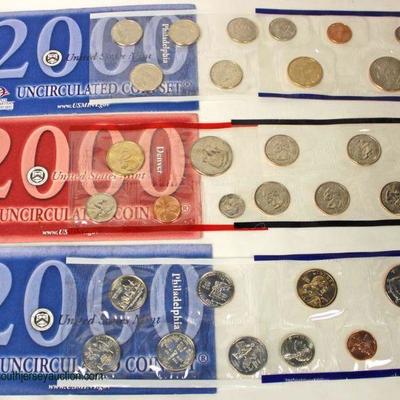  U.S. 2000 (2)-United States Philadelphia Mint and (1) Denver Mint Uncirculated Coin Sets

Auction Estimate $15-$25 â€“ Located Inside 