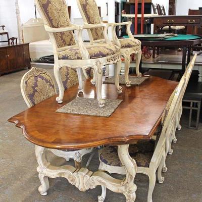  9 Piece Country French Style Decorator Dining Room Table with 8 Chairs and 1 Leaf and Custom Table Pads

Auction Estimate $300-$600 â€“...