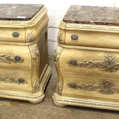  PAIR of Faux Marble Top Decorator 3 Drawer Night Stands

Auction Estimate $100-$300 â€“ Located Inside 