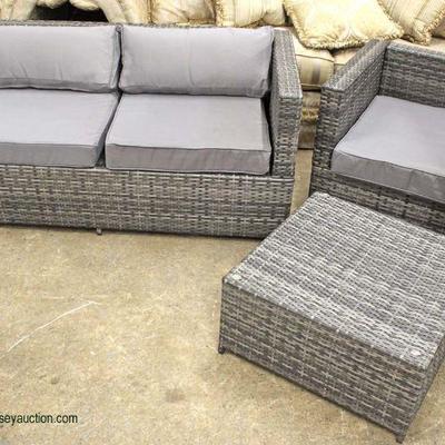  NEW 3 Piece All Weather Wicker Settee Set with Ottoman

Auction Estimate $100-$400 â€“ Located Inside 