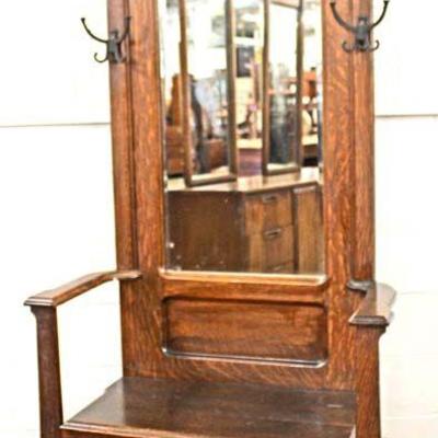  ANTIQUE Quartersawn Oak Lift Top Hall Rack

Auction Estimate $200-$400 â€“ Located Inside 