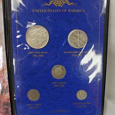 United States Commemorative Fine Art Galley Silver Liberty Collection including 1922 Silver Peace Dollar, 1941 Silver Walking Liberty...